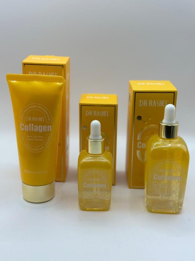 سيروم + لوشن لملئ الوجه + غسول للتنظيف البشرة بالكولاجين