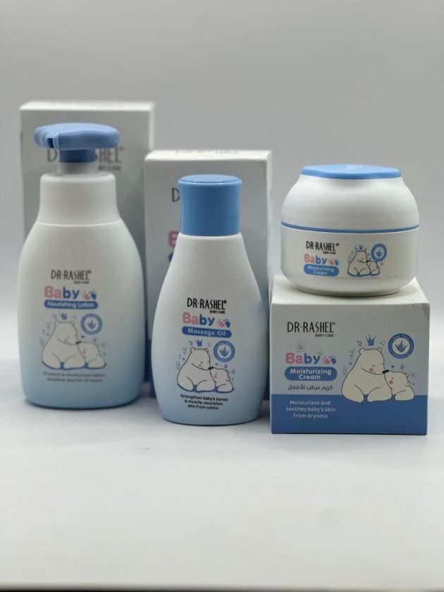 باقة لمنتجات العناية بالطفل من دكتور راشال 3 منتجات أزرق