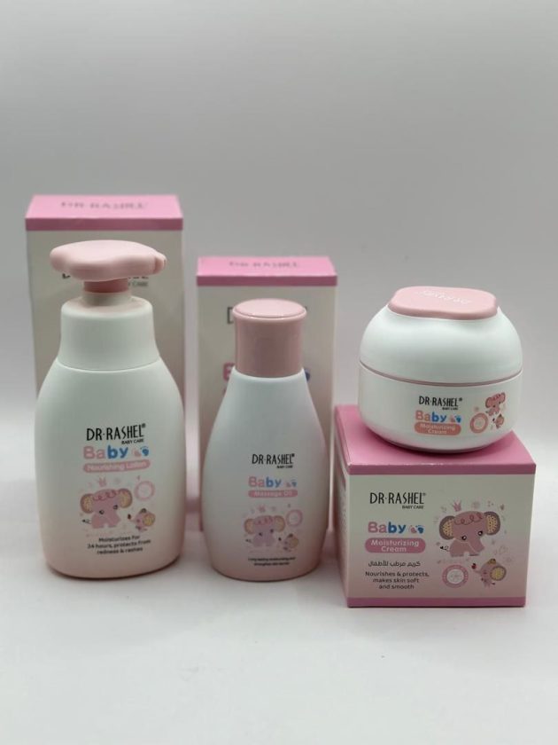 باقة لمنتجات العناية بالطفل من دكتور راشال 3 منتجات وردي
