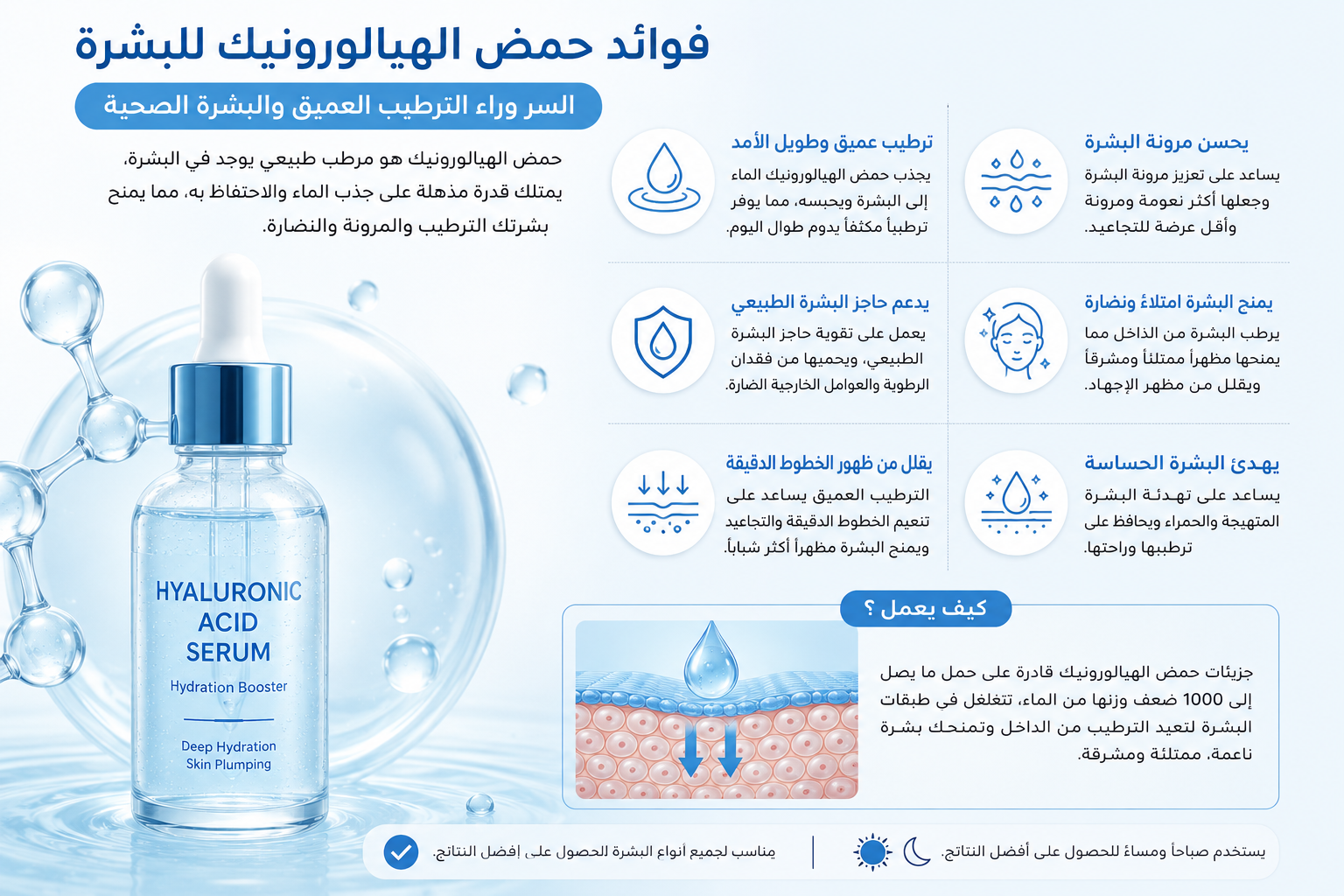 فوائد حمض الهيالورونيك للبشرة