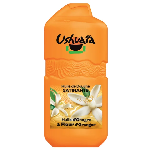 Huile de douche satinante à l'huile d'onagre et fleur d'oranger